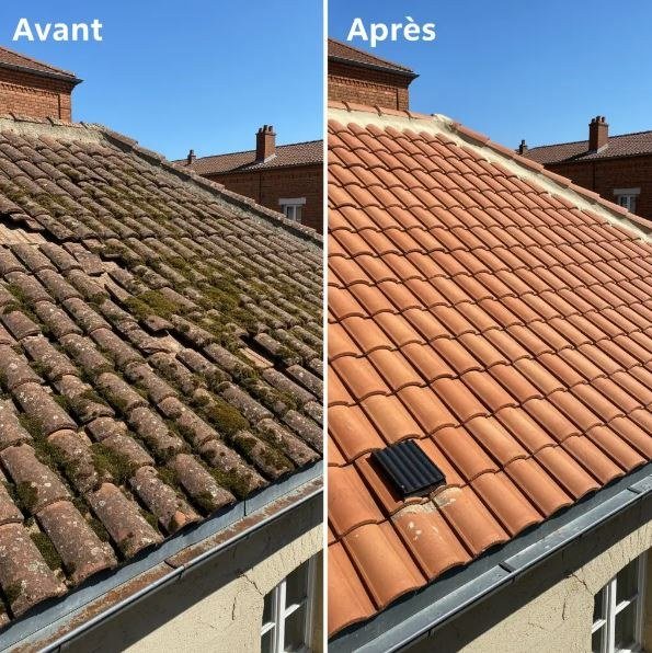 Toiture avant/après rénovation ETS Guillaume